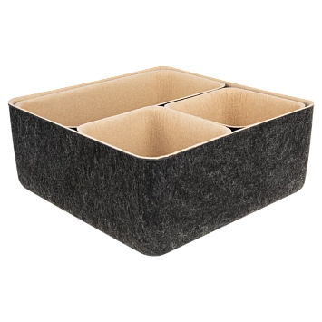 Органайзеры войлочные Larvij, 25x10x25 мм, серый / бежевый, 4 шт., LAJ133005DG