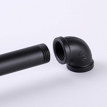 Вешалка настенная в стиле Лофт Larvij, 580x280 мм, черный, PIPE14BL