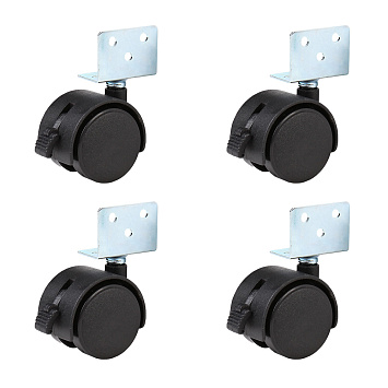 Комплект мебельныx поворотныx колес Larvij, с тормозом, Ø40 мм, 4 шт, LW2SB-40BLx4