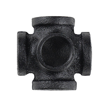 Соединитель 5-сторонний для труб Larvij, 50x50x39 мм, черный, L65R20F5BL